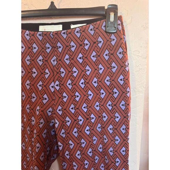 by Anthropologie Joni Printed Flare Leg Stretch Pants Bell Bottom Small - Picture 3 of 8